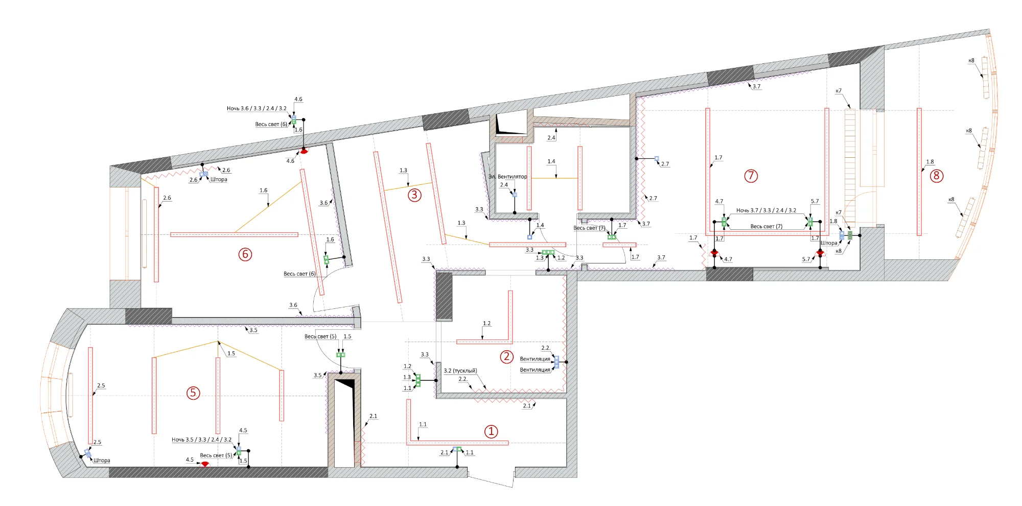 Схема освещения